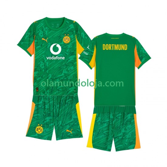 Camisola Borussia Dortmund Guarda-redes Criança Equipamento Primeiro 2025-2026 Manga Curta